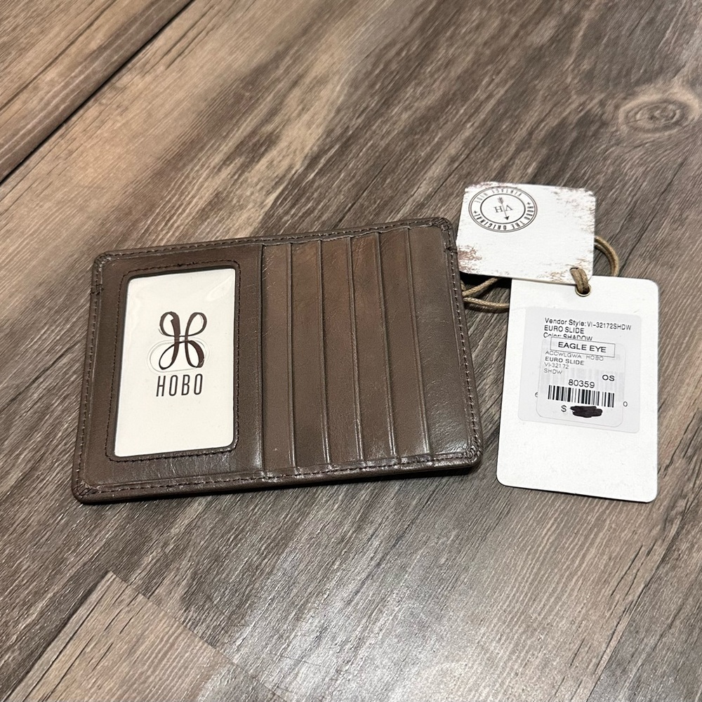 Nwt Hobo International Euro Slide Leather Card Wallet, Shadow